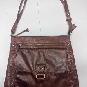 Vintage Leder Buck Brown Leather Crossbody Bag
